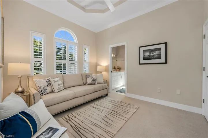 Third bedroom with Third Full bath.  Staged as an office/bedroom