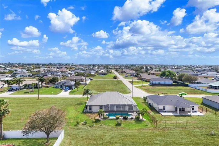 Aerial perspective of suburban area