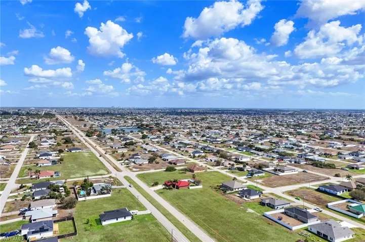 Aerial view of residential area