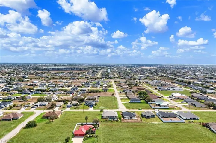 Aerial view of residential area