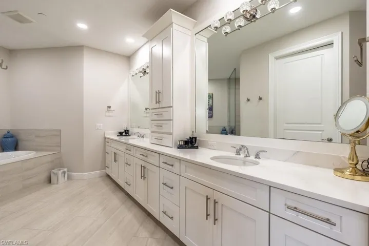 Primary bathroom double vanity