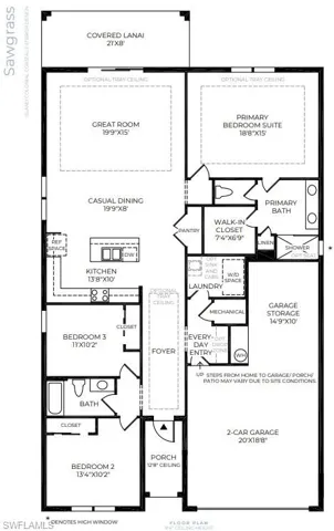 Sawgrass Floor Plan (Virtual Rendering)