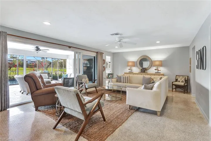 Living room with ceiling fan