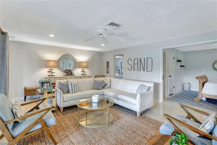 Living room with ceiling fan