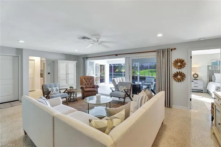 Living room with ceiling fan