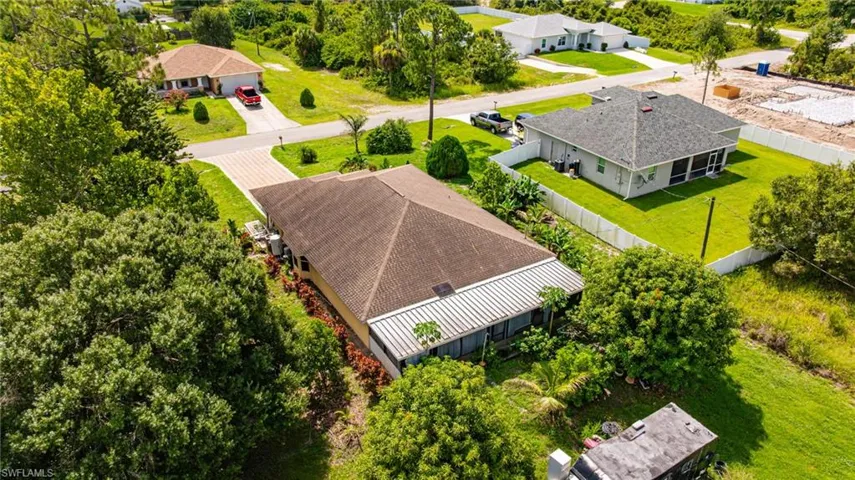 Aerial perspective of suburban area