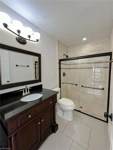 Bathroom with walk in shower on West side of house