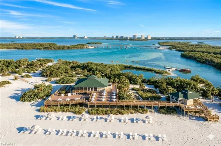 Private beach located on Big Hickory Island.