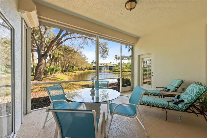 Spacious lanai with gorgeous a lake view.