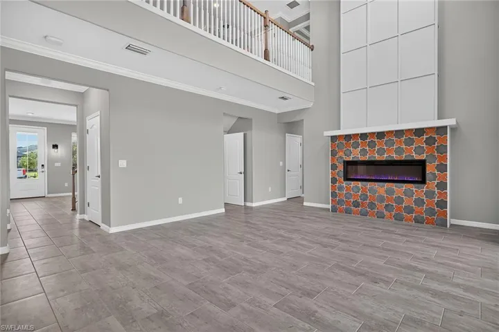 Custom tile electric fireplace