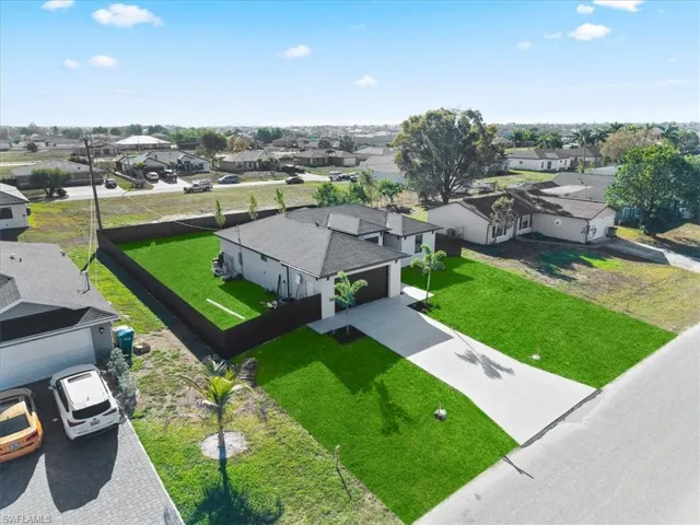 Aerial view of residential area