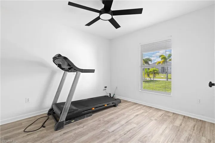 Bedroom 2 is currently used for exercise