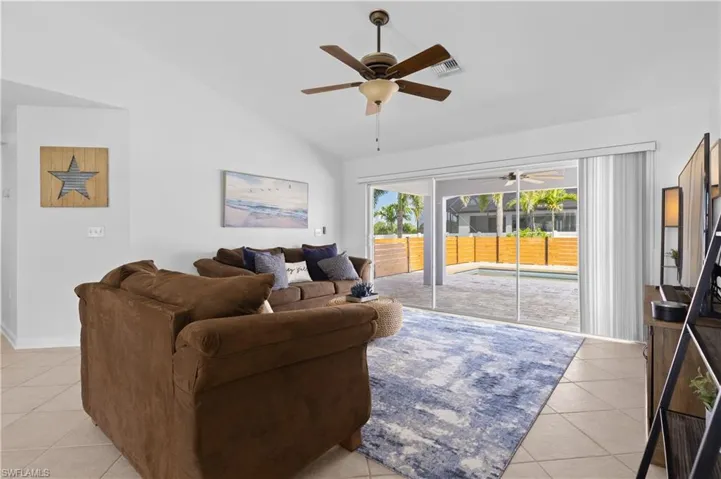 Living area overlooks lanai