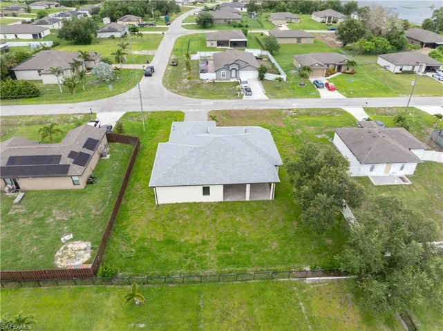 Aerial view of residential area