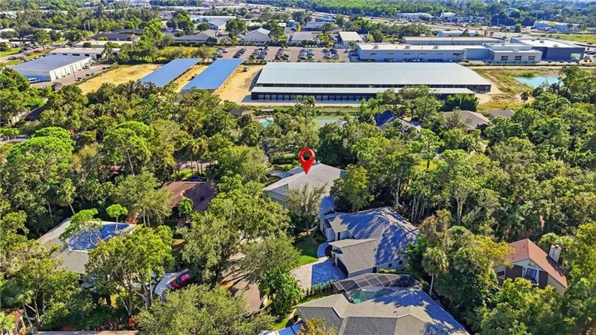 Aerial perspective of suburban area