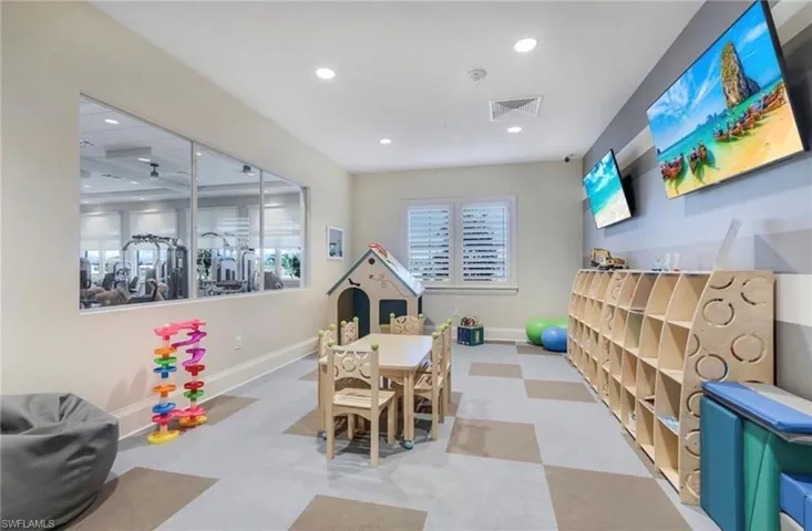 Kid's play area visible from gym
