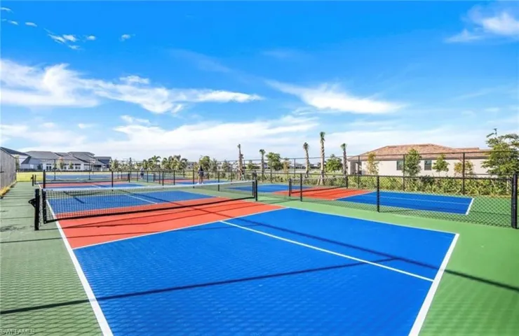 View of tennis court