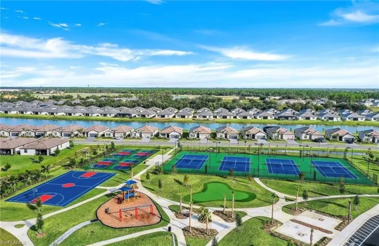 Aerial view of residential area
