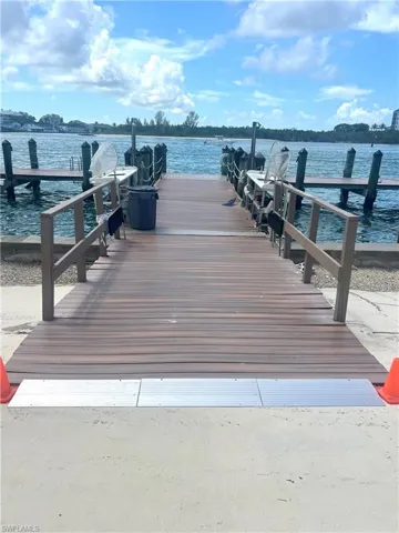 Fishing Pier with wood-finish decking, plenty of lights, two sinks with counter space