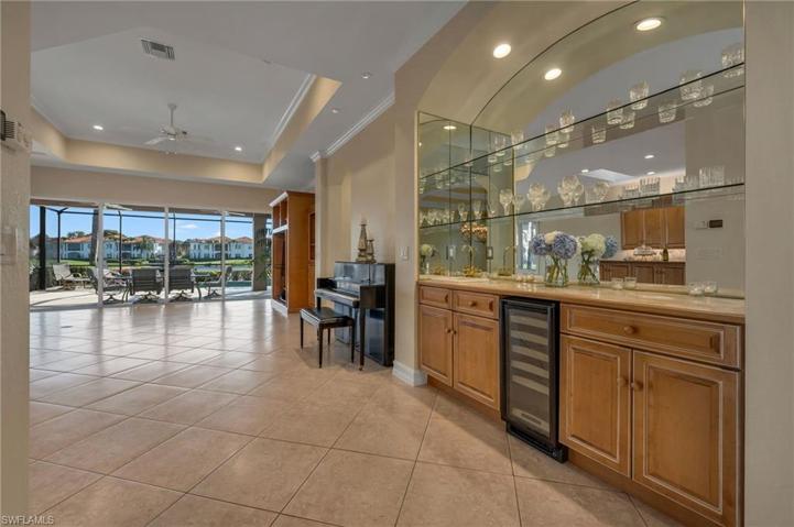 The bar is large enough to add an ice maker, with still abundant storage.
