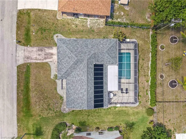 Aerial view of a pool area