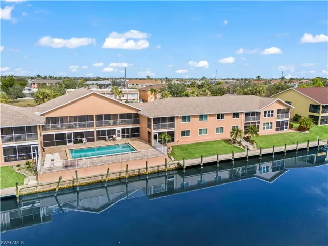 Aerial view of the rear of the building.