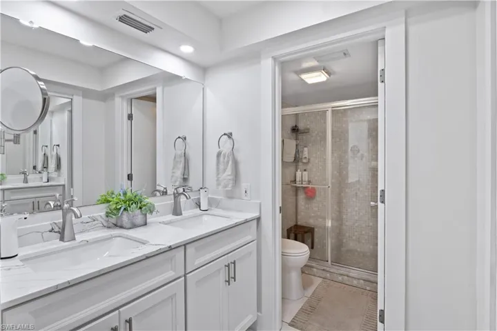 Primary en suite bathroom with a spacious walk-in shower!