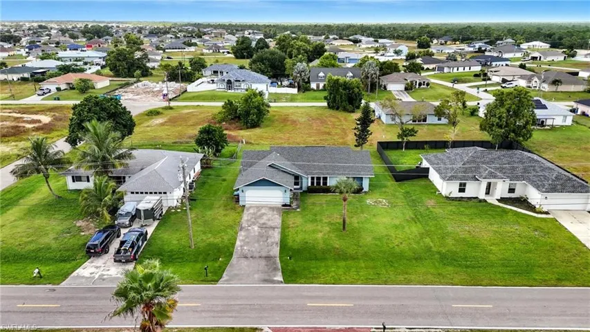 Aerial view of residential area