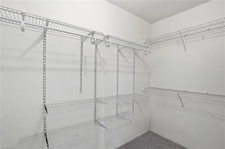 Walk in closet with carpet