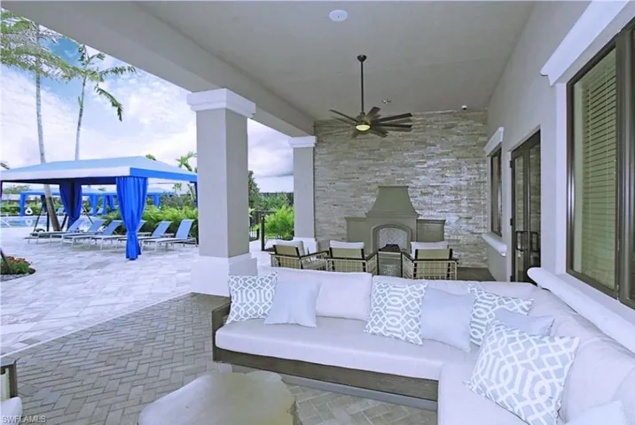 View of patio / terrace with ceiling fan and outdoor lounge area