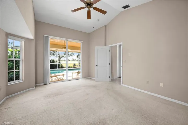 Master Bedroom with Sliding Glass doors to Lanai