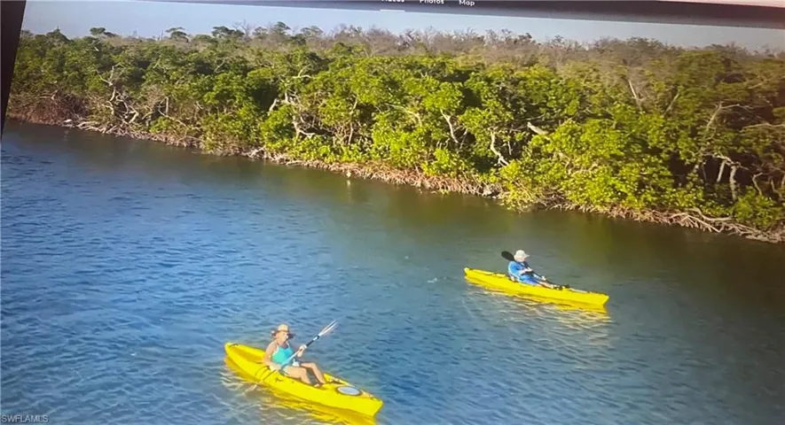 Bird's eye view of a nearby body of water