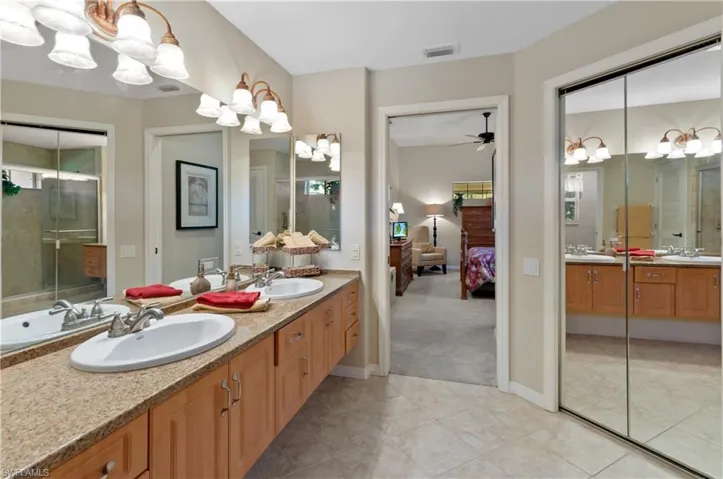 Primary bathroom with large walk in closet