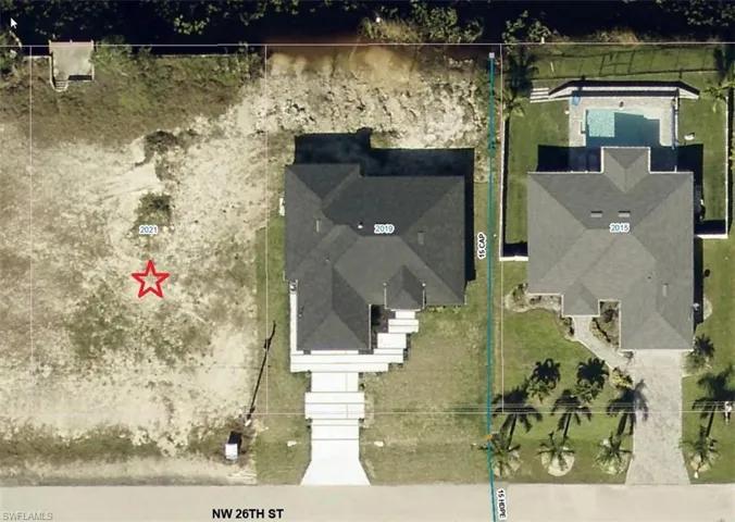 Birds eye view of property
