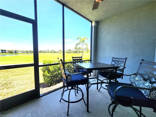 Back lanai overlooking golf course and pond