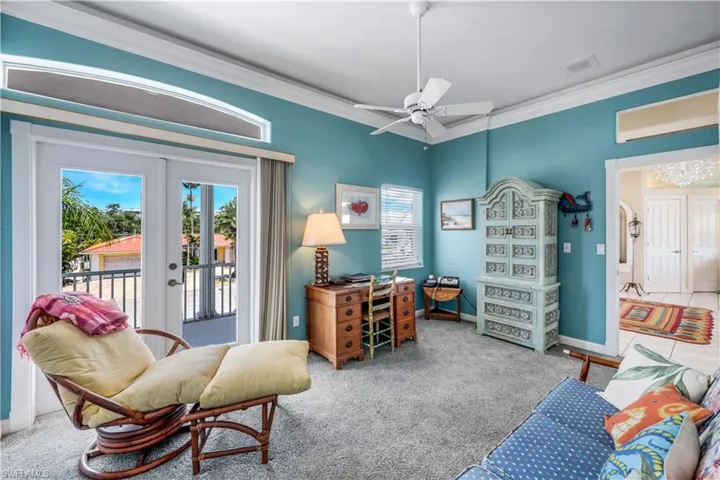 This is your 2nd bedroom. You have access to your front balcony thru the double glassed french doors.