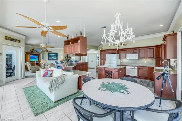 Dining and living area flow seamlessly together.  Great for entertaining any size group!