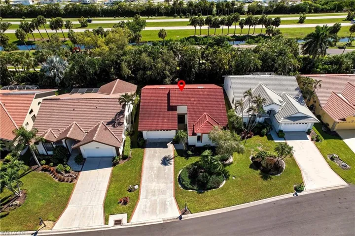 Aerial view of residential area