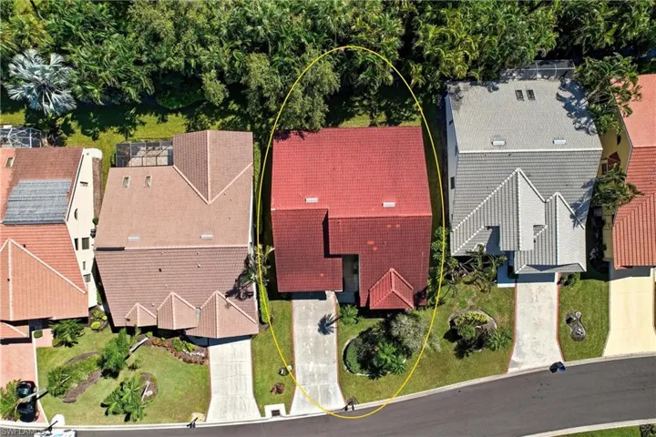 Aerial view of residential area