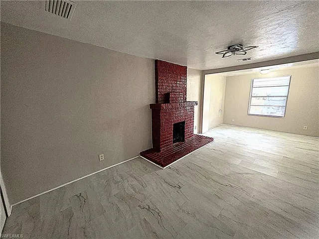 Family room with fireplace