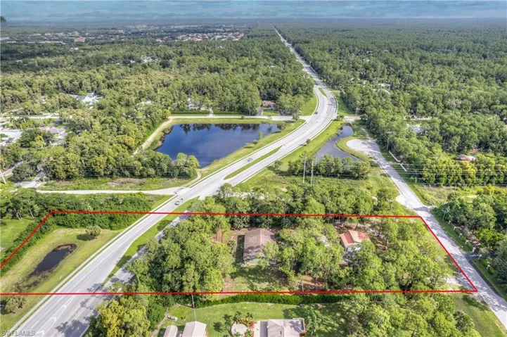 Bird's eye view with a pond view