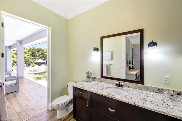 Guest Bathroom/pool bath with vanity & shower