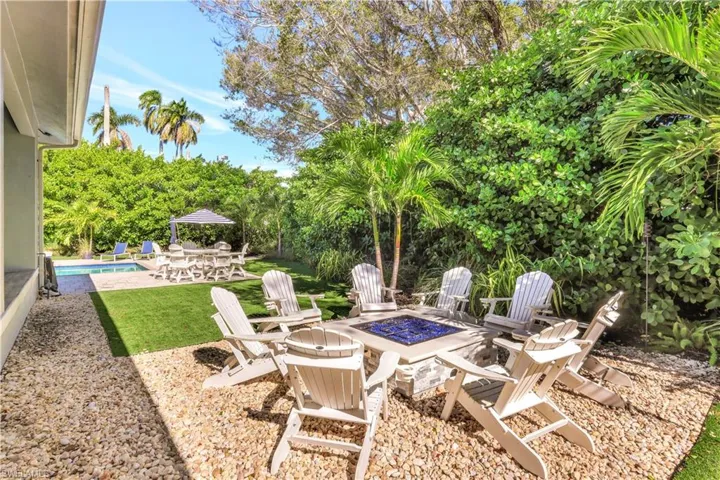 View of patio / terrace with an outdoor fire pit and pool/spa