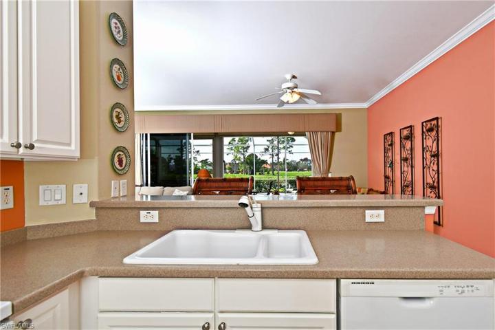 Great views out to the pool and golf course from kitchen