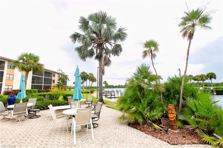 View of patio featuring a water view