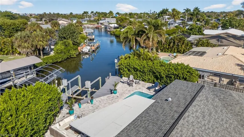 Aerial view of a large body of water