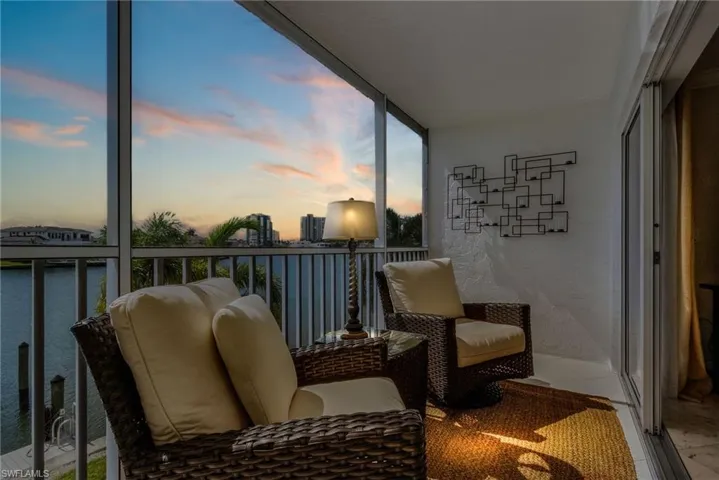 Lanai off the Living Room with a gorgeous bay view and sunset view