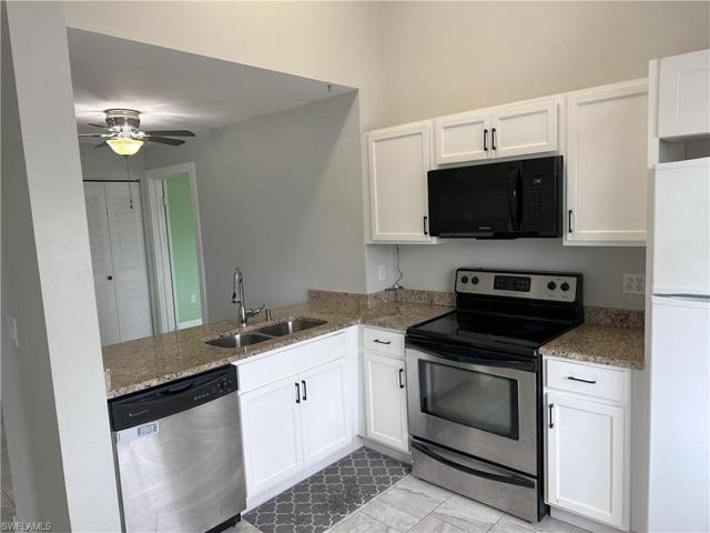 Kitchen looking into dining area.