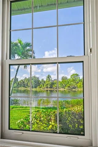 Room details with a water view