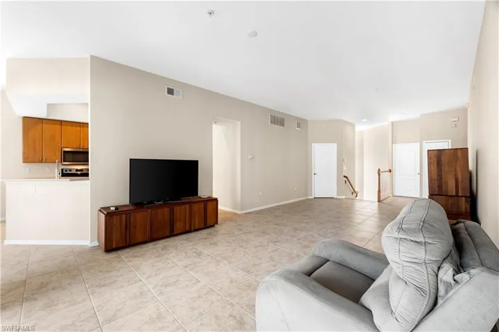 View of tiled living room